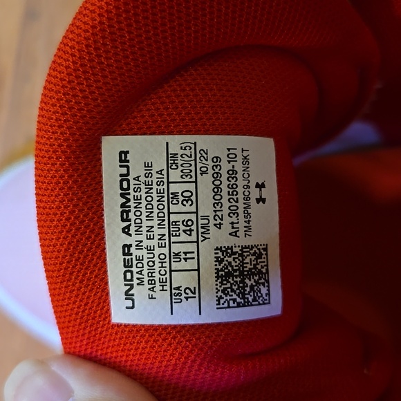 NIP Lacrosse Cleats Under Armour Command MC Mid Red & White  Men's 12 - Picture 10 of 11